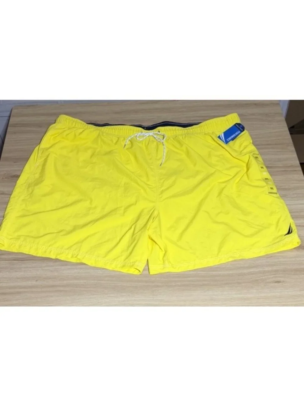Nautica Swim Shorts Mens 6XL Yellow Performance Boxer Liner Quick Dry Trunks NEW